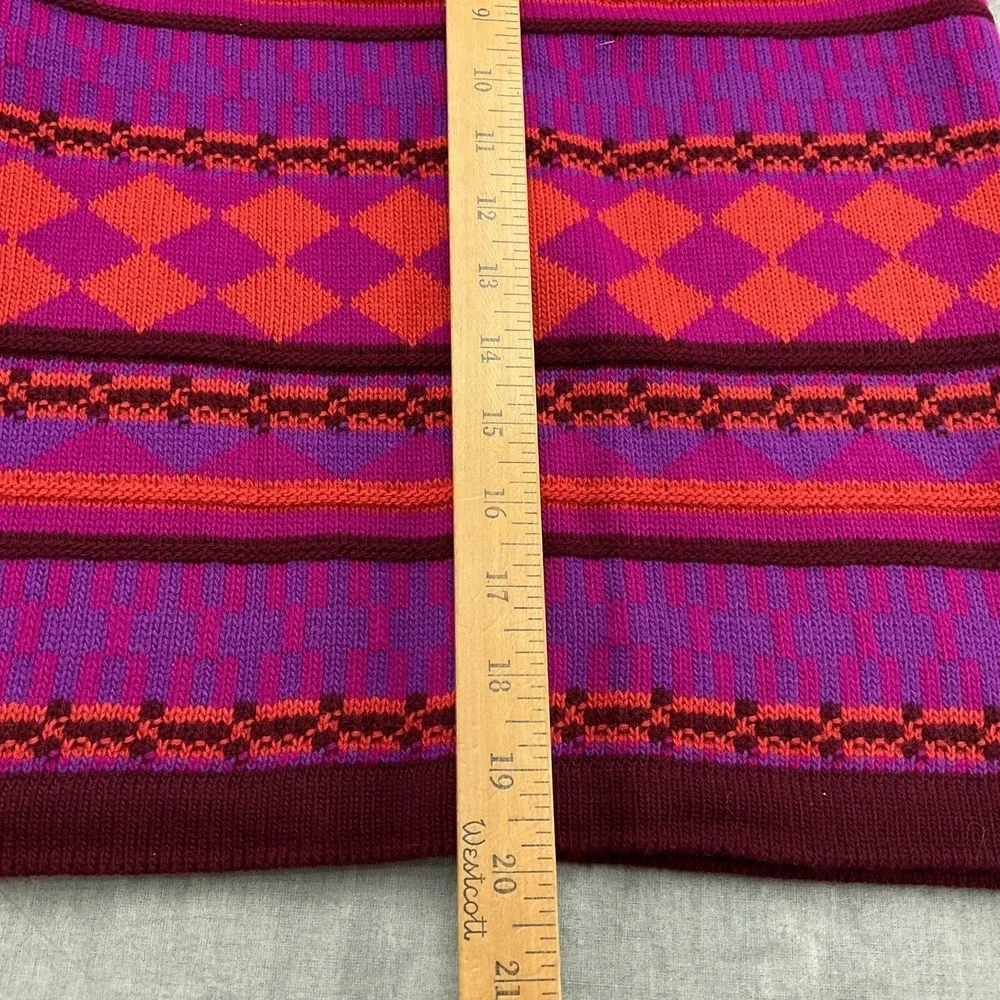 SWAK Skirt Women Medium Pink Orange Diamond Knit Statement Vibrant Mini‎ Stretch